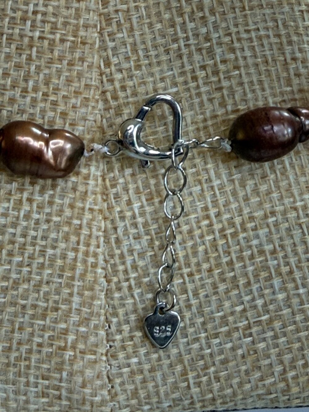 Real Freshwater Chocolate Baroque Pearl Necklace | Handmade - Picture 4 of 9